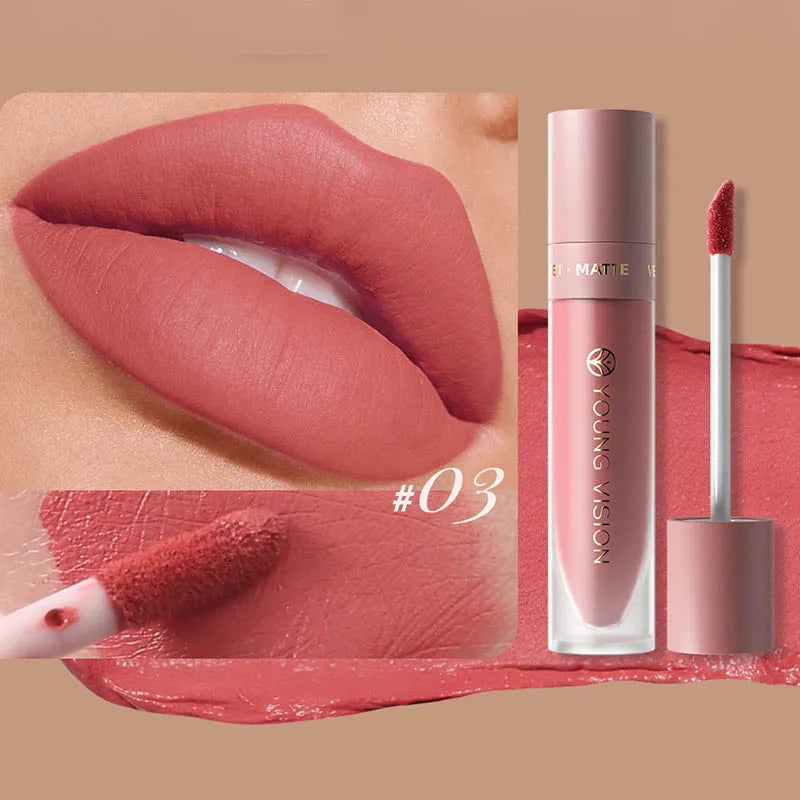 Long-Lasting Matte Liquid Lipstick - Waterproof Non-Stick Cup Lip Tint (8 Shades)