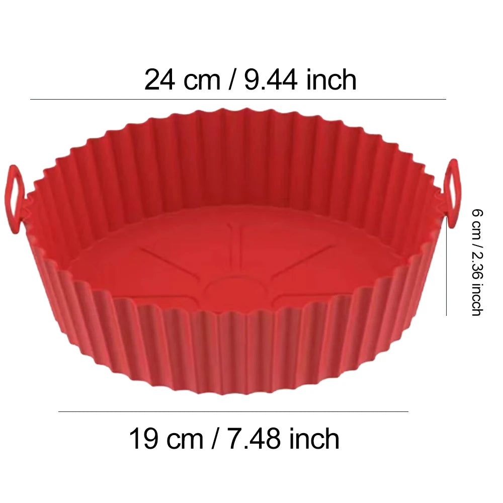 Silicone Air Fryer Liners Pot,Airfryer Basket Cooking Gadgets ,Reusable Baking Tray Non-stick Pizza Pan Oven Kitchen Accessories