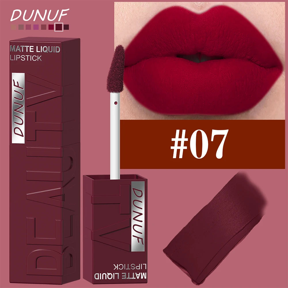 Long-Lasting Matte Liquid Lipstick - Waterproof Non-Stick Cup Lip Tint (8 Shades)