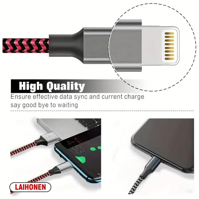USB Lightning MFi Certified  Cable For iPhone 14 13 12 11 X XR Pro Max Fast Charging Cable Charger Data Wire Cord