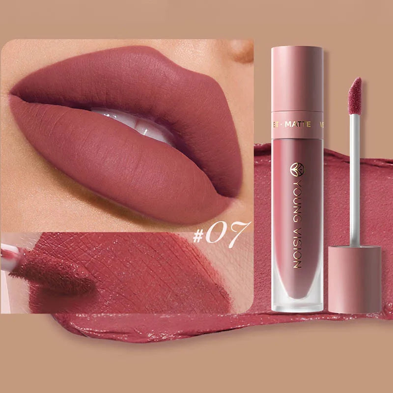 Long-Lasting Matte Liquid Lipstick - Waterproof Non-Stick Cup Lip Tint (8 Shades)