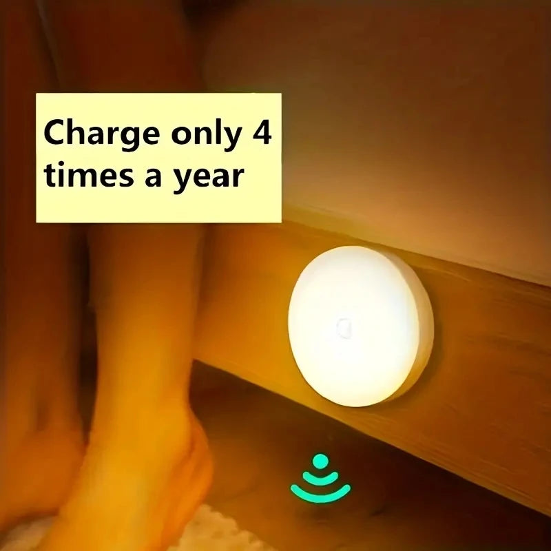 Smart Motion Sensor LED Night Light - USB Rechargeable Magnetic Cabinet & Hallway Light