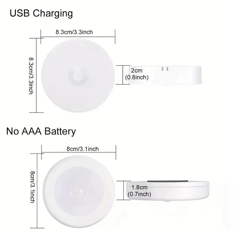 Smart Motion Sensor LED Night Light - USB Rechargeable Magnetic Cabinet & Hallway Light