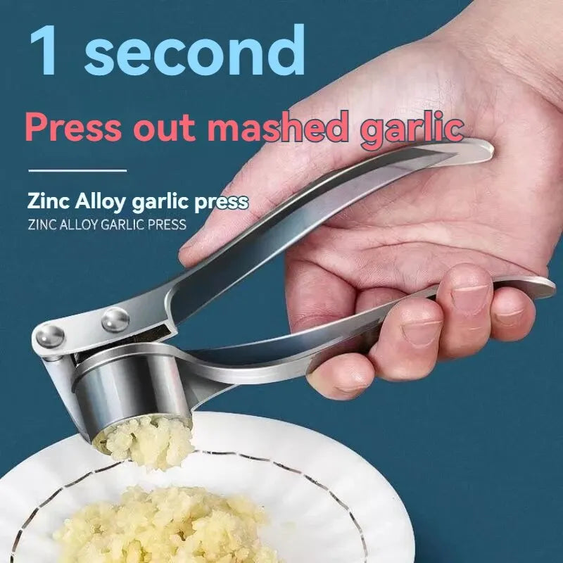 Heavy Duty Zinc Alloy Garlic Press & Mincer – Professional Manual Garlic Crusher