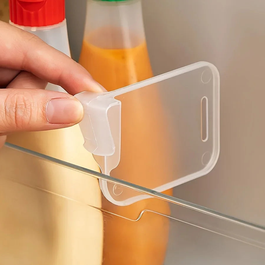 5 10 15 20PCS Sturdy Clear Refrigerator Organizer Dividers Adjustable Fridge Storage Kitchen Cabinets Space Saving Compartments