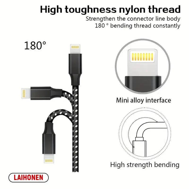 USB Lightning MFi Certified  Cable For iPhone 14 13 12 11 X XR Pro Max Fast Charging Cable Charger Data Wire Cord