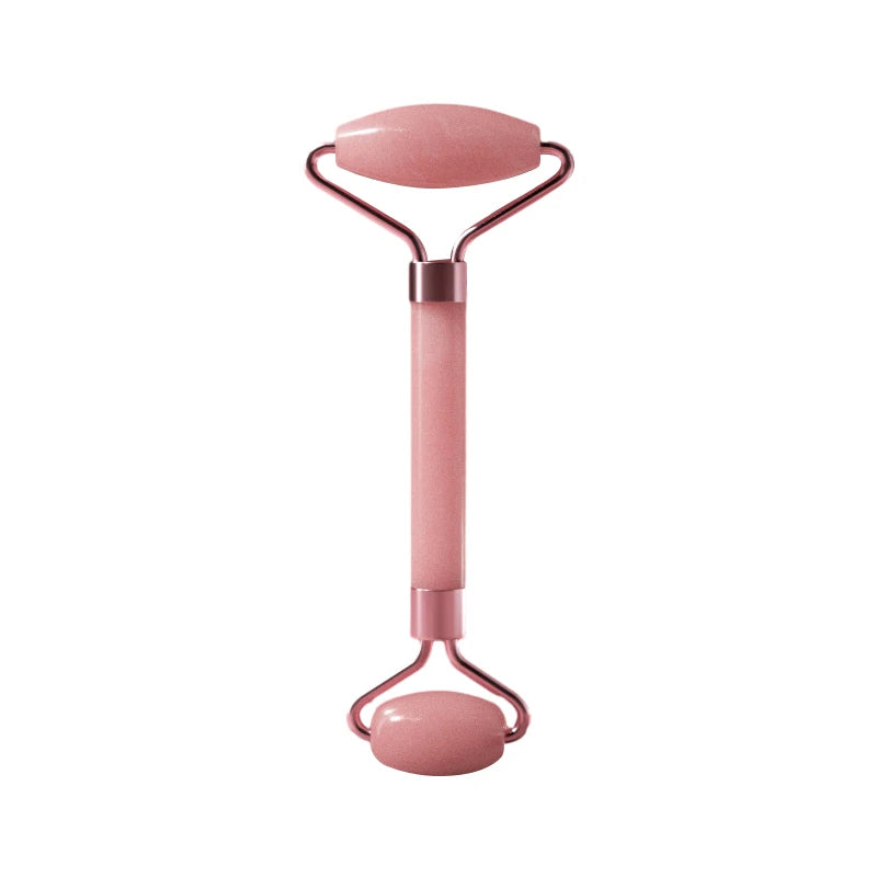 Rose Quartz Jade Roller & Heart-Shaped Gua Sha Facial Massage Set