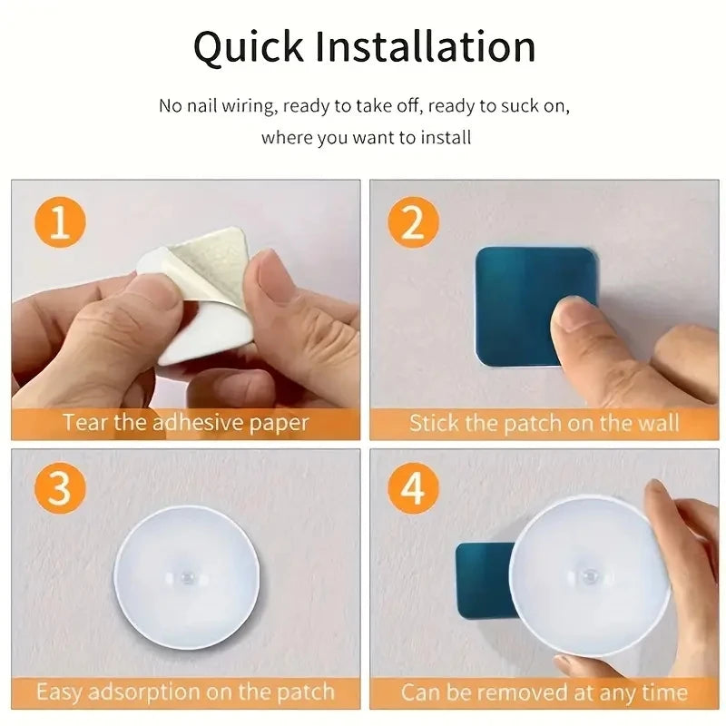 Smart Motion Sensor LED Night Light - USB Rechargeable Magnetic Cabinet & Hallway Light