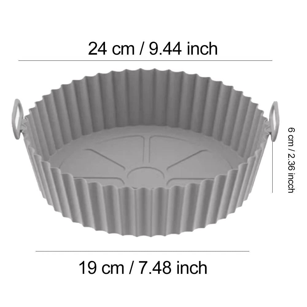 Silicone Air Fryer Liners Pot,Airfryer Basket Cooking Gadgets ,Reusable Baking Tray Non-stick Pizza Pan Oven Kitchen Accessories