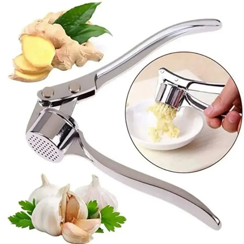 Heavy Duty Zinc Alloy Garlic Press & Mincer – Professional Manual Garlic Crusher