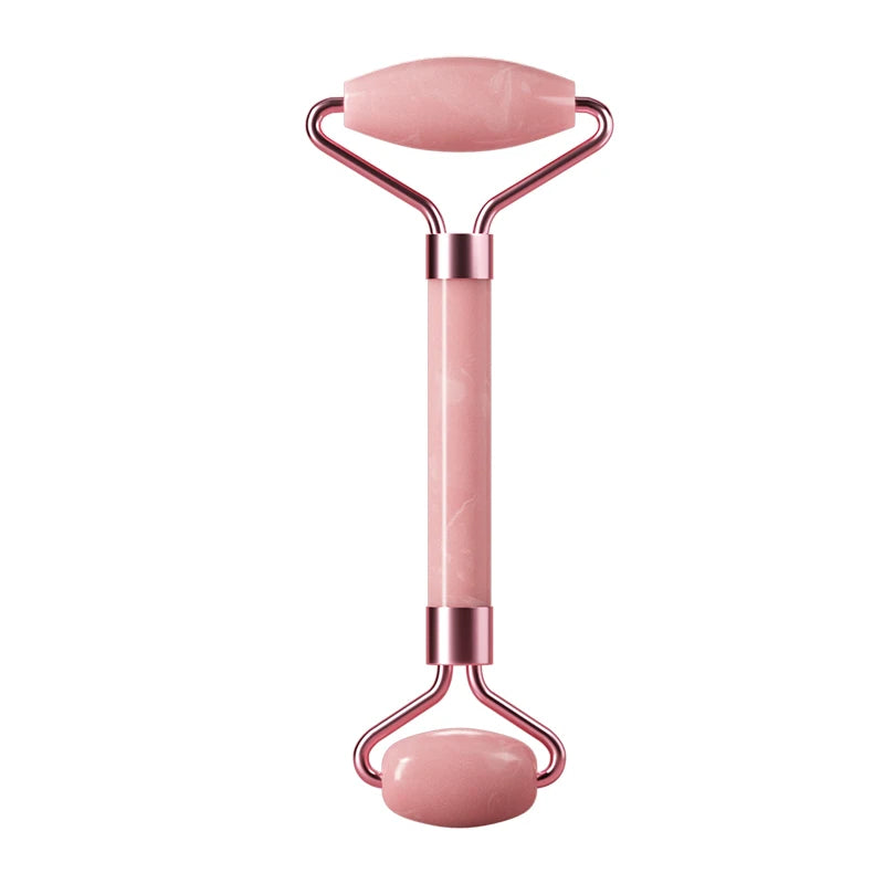 Rose Quartz Jade Roller & Heart-Shaped Gua Sha Facial Massage Set