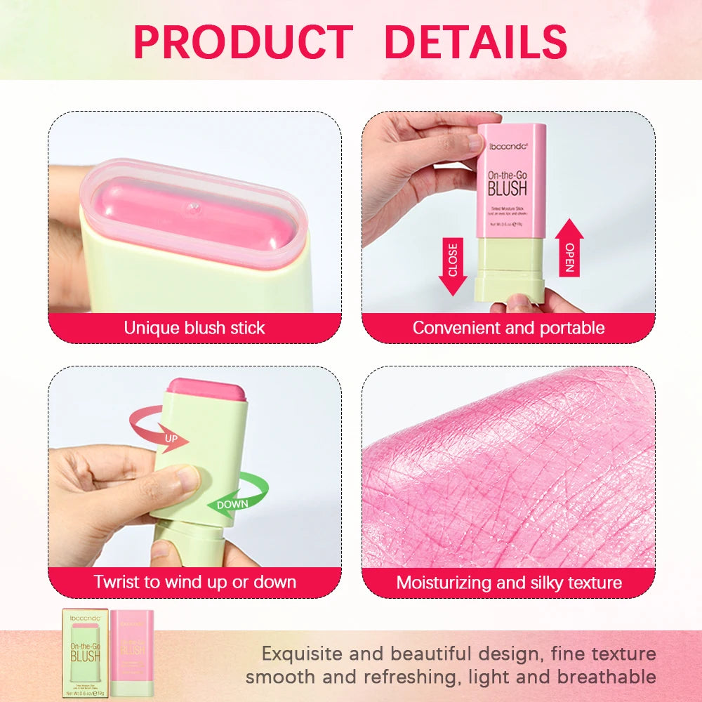 3-in-1 On-the-Go Blush Stick - Tinted Moisture Stick for Cheeks, Lips & Eyes (19g)