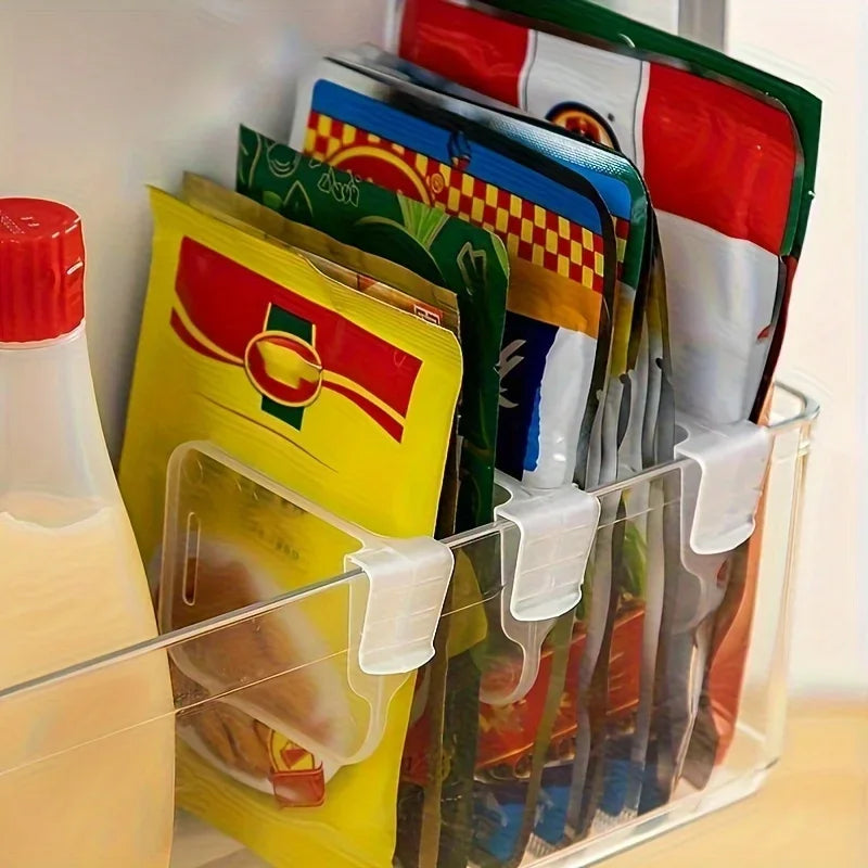 5 10 15 20PCS Sturdy Clear Refrigerator Organizer Dividers Adjustable Fridge Storage Kitchen Cabinets Space Saving Compartments