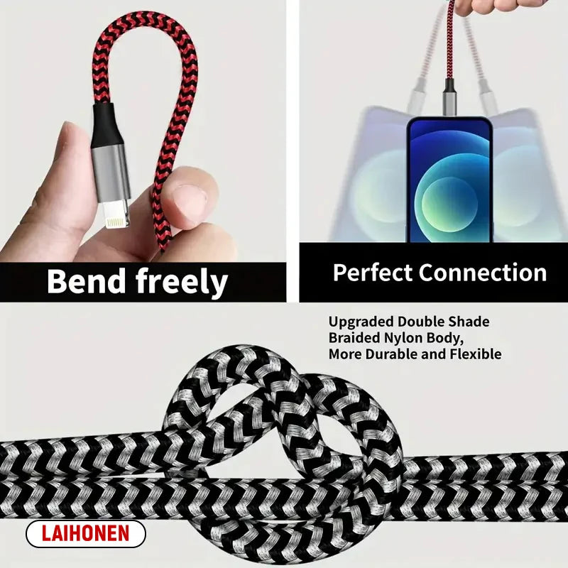 USB Lightning MFi Certified  Cable For iPhone 14 13 12 11 X XR Pro Max Fast Charging Cable Charger Data Wire Cord