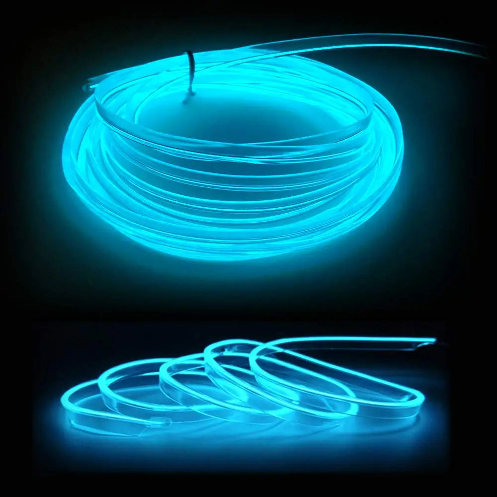 Universal Car Interior Ambient LED Light Strip - USB Powered Neon EL Wire Atmosphere Light with Pry Tool
