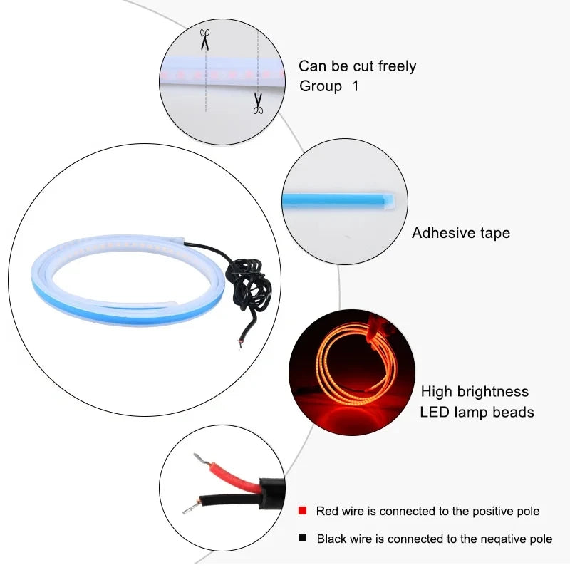 Dynamic LED Car Hood Light Strip - Universal 12V