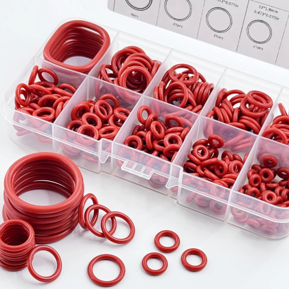 351-Piece Universal Silicone O-Ring Assortment Kit - Multi-Size Sealing Washers