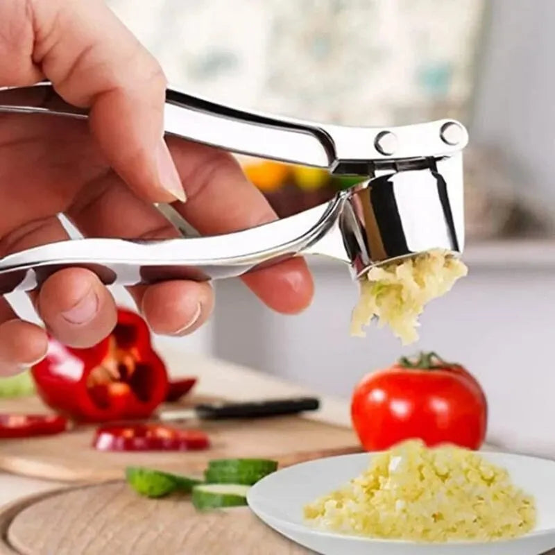 Heavy Duty Zinc Alloy Garlic Press & Mincer – Professional Manual Garlic Crusher