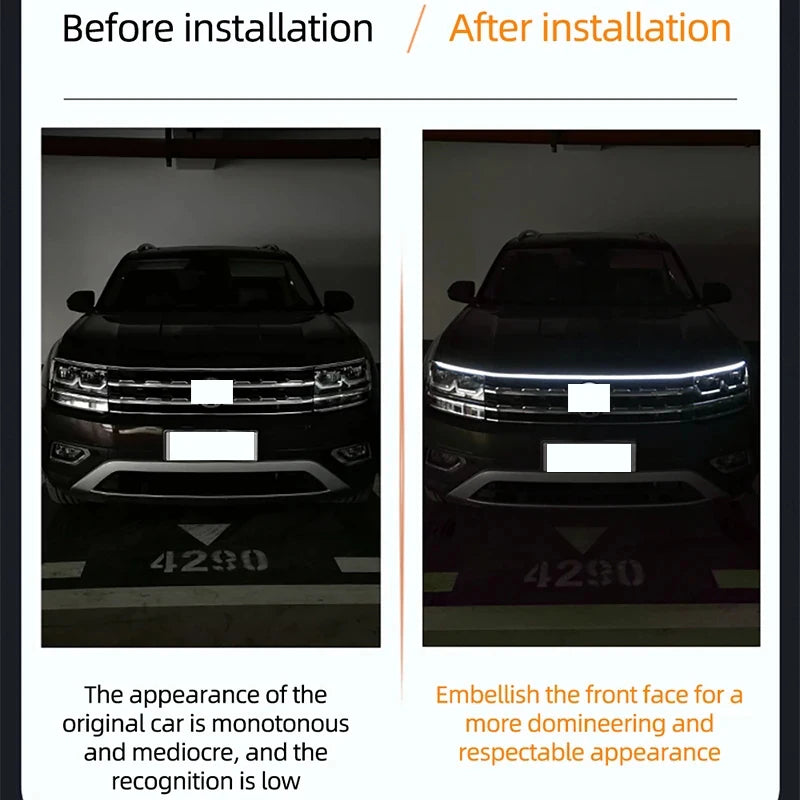 Dynamic LED Car Hood Light Strip - Universal 12V